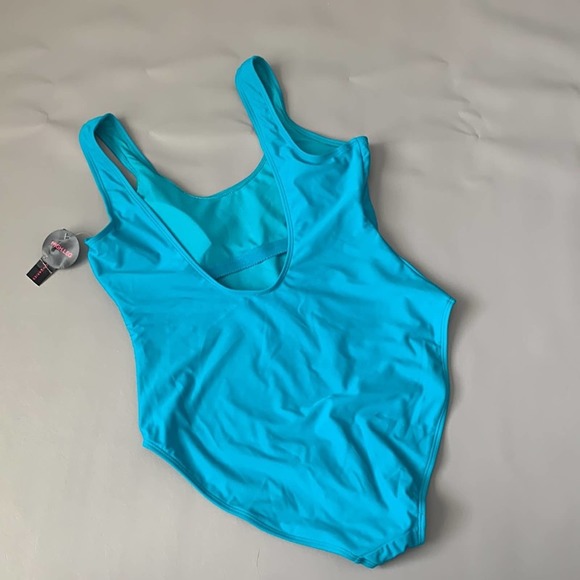 Turquiose One Piece Graphic Swimsuit "Beachaholic" Size XL - Picture 2 of 9
